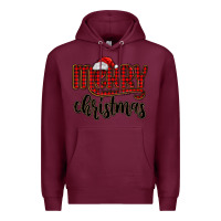 Burgundy merry christmas Premium Hoodie - MaliasSmallBusiness