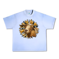 Grape Ice sunflower with goat Urban Heavy Tee - RanaPortraitStore