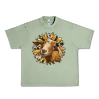 Oil Green sunflower with goat Urban Heavy Tee - RanaPortraitStore