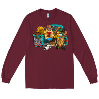 Burgundy western Truck with gnomes Long Sleeve Tee - HRA Design Shop
