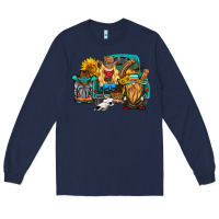 Navy western Truck with gnomes Long Sleeve Tee - HRA Design Shop