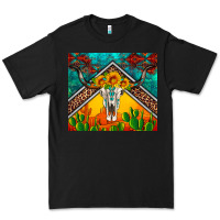 Black western sunflowers longhorn bull skull Premium Tee - Artiststas