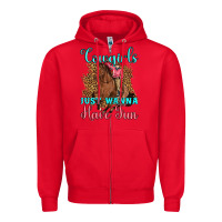 Red cowgirls just wanna have fun Zipper Hoodie - Artiststas