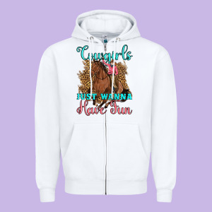 Cowgirls Just Wanna Have Fun Zipper Hoodie Designed By Artiststas