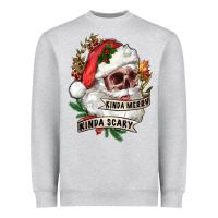 Heather Grey Kinda merry kinda scary Heavyweight Sweatshirt - RanaPortraitStore