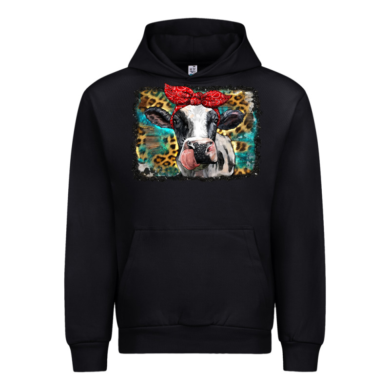 Holstein Cow With Glitter And Leopard Background Urban Hoodie by BarkalooDesign | Teevron