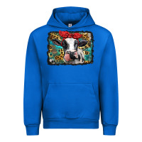 Cobalt holstein cow with glitter and leopard background Urban Hoodie - BarkalooDesign
