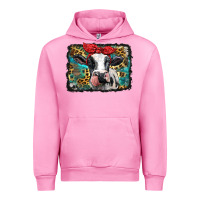 Fuchsia Pink holstein cow with glitter and leopard background Urban Hoodie - BarkalooDesign