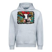 Heather Grey holstein cow with glitter and leopard background Urban Hoodie - BarkalooDesign