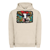 Pigment French Oak holstein cow with glitter and leopard background Urban Hoodie - BarkalooDesign