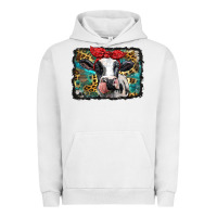 Pigment Lunar Rock holstein cow with glitter and leopard background Urban Hoodie - BarkalooDesign
