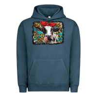 Pigment Midnight Navy holstein cow with glitter and leopard background Urban Hoodie - BarkalooDesign