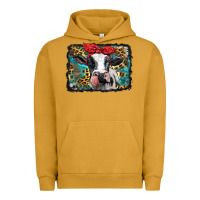 Pigment Peanut Butter holstein cow with glitter and leopard background Urban Hoodie - BarkalooDesign