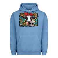 Pigment Pebble Blue holstein cow with glitter and leopard background Urban Hoodie - BarkalooDesign