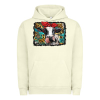 Pigment Pistachio holstein cow with glitter and leopard background Urban Hoodie - BarkalooDesign