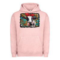 Pigment Salmon holstein cow with glitter and leopard background Urban Hoodie - BarkalooDesign