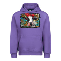 Tulip holstein cow with glitter and leopard background Urban Hoodie - BarkalooDesign