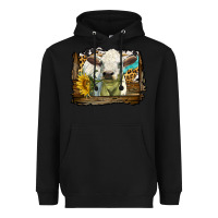 Black charolais heifer with western background Heavyweight Hoodie - LillyAllenDesigns