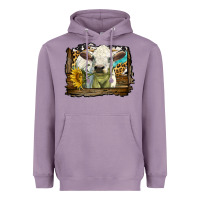 Lavender charolais heifer with western background Heavyweight Hoodie - LillyAllenDesigns