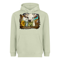 Matcha charolais heifer with western background Heavyweight Hoodie - LillyAllenDesigns