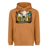 Meerkat charolais heifer with western background Heavyweight Hoodie - LillyAllenDesigns