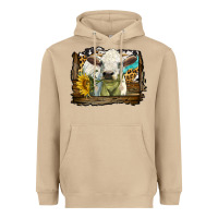 Mushroom charolais heifer with western background Heavyweight Hoodie - LillyAllenDesigns