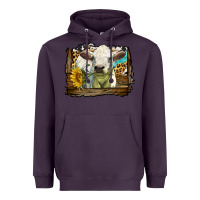 Plum charolais heifer with western background Heavyweight Hoodie - LillyAllenDesigns
