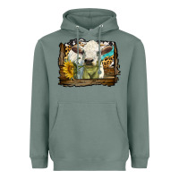 Sage charolais heifer with western background Heavyweight Hoodie - LillyAllenDesigns