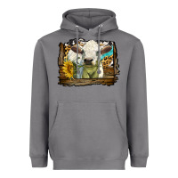 Storm charolais heifer with western background Heavyweight Hoodie - LillyAllenDesigns