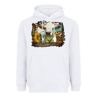 White charolais heifer with western background Heavyweight Hoodie - LillyAllenDesigns