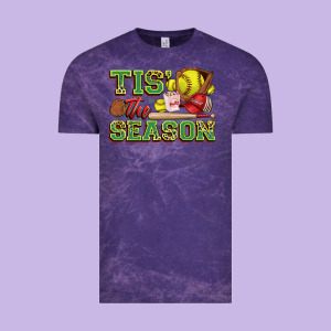 Tis' The Season Softball Vintage Tee Designed By Zillion Design Studio