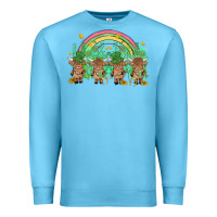 Ocean Blue st patrick's day baby highland cow Premium Sweatshirt - MaliasSmallBusiness