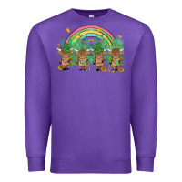Purple st patrick's day baby highland cow Premium Sweatshirt - MaliasSmallBusiness