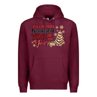 Burgundy its the most wonderful time of the year Premium Hoodie - MaliasSmallBusiness