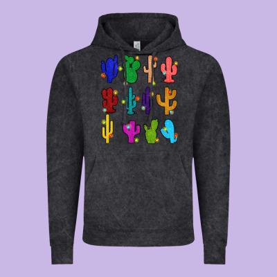 Christmas Glitter Cactus Vintage Hoodie Designed By Zillion Design Studio