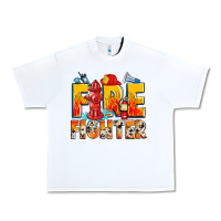 White firefighter Urban Heavy Tee - Zillion Design Studio