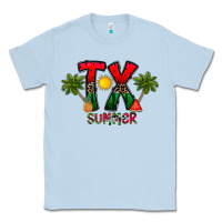 Dusty Blue texas summer Classic Tee - CowhideDigitalArt