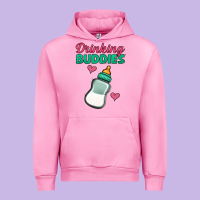 Drinking Buddies Baby Bottle Urban Hoodie Designed By Jasminsmagicworld