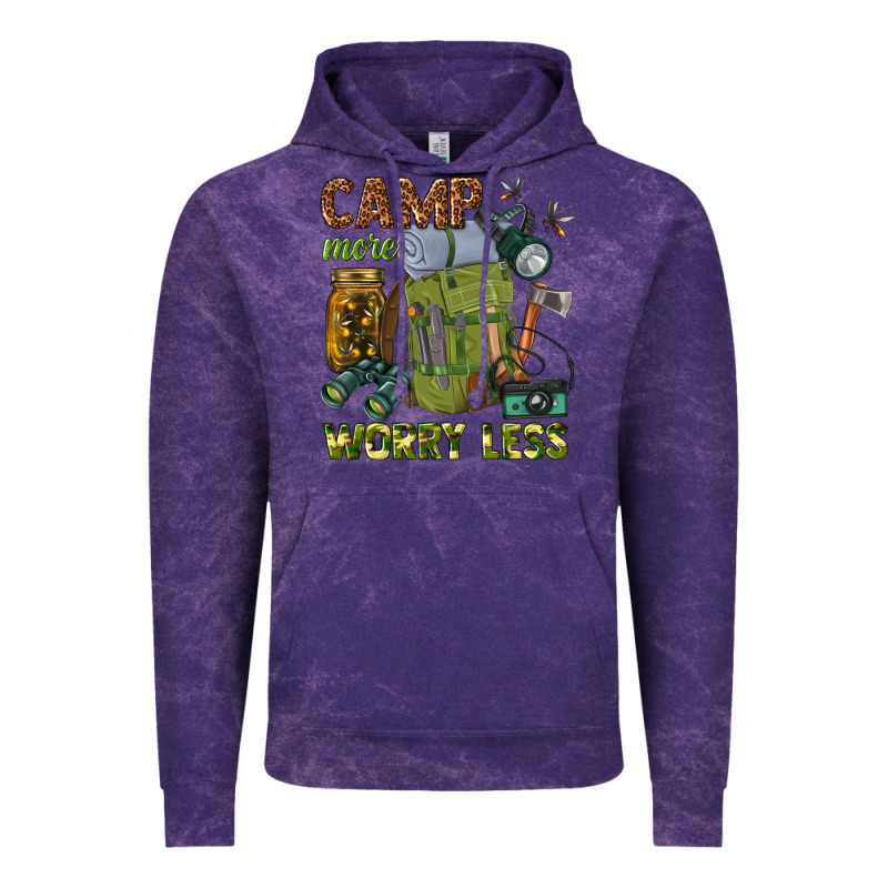 Camp More Worry Less Vintage Hoodie by texasbilliewilder | Teevron