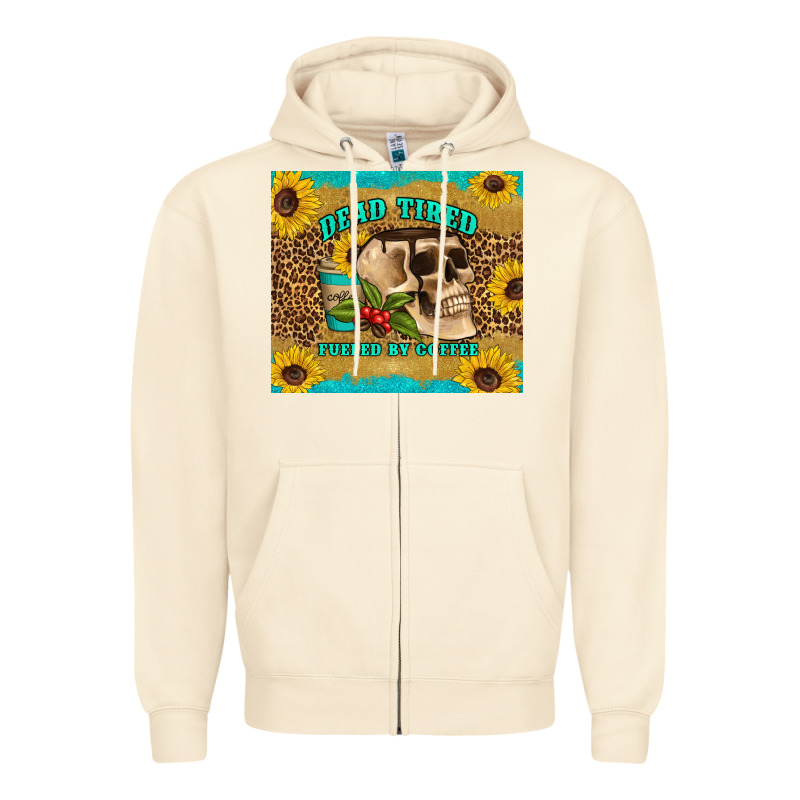 Dead Tired Fueled By Coffee Zipper Hoodie by Artiststas | Teevron