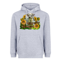 Heather Grey charolais heifer with sunflowers Heavyweight Hoodie - LillyAllenDesigns