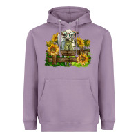 Lavender charolais heifer with sunflowers Heavyweight Hoodie - LillyAllenDesigns