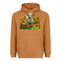 Meerkat charolais heifer with sunflowers Heavyweight Hoodie - LillyAllenDesigns