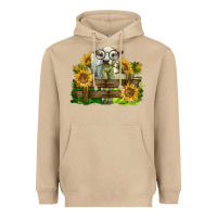 Mushroom charolais heifer with sunflowers Heavyweight Hoodie - LillyAllenDesigns