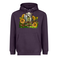 Plum charolais heifer with sunflowers Heavyweight Hoodie - LillyAllenDesigns