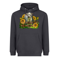 Smoke charolais heifer with sunflowers Heavyweight Hoodie - LillyAllenDesigns