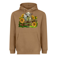 Toasted Coconut charolais heifer with sunflowers Heavyweight Hoodie - LillyAllenDesigns