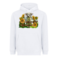 White charolais heifer with sunflowers Heavyweight Hoodie - LillyAllenDesigns