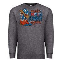 Charcoal Heather make america cowboy again Premium Sweatshirt - MaliasSmallBusiness