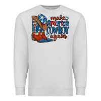 Dove Grey make america cowboy again Premium Sweatshirt - MaliasSmallBusiness